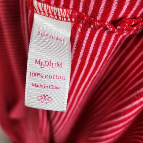 Victoria's Secret sz M long sleeve sleeping dress shirt rainbow stripes red - Picture 6 of 10